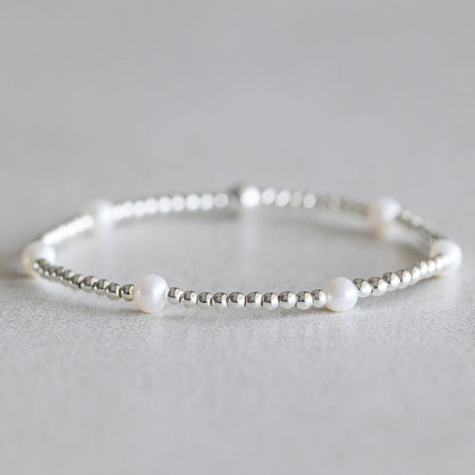 2mm Dainty Pearl - Silver