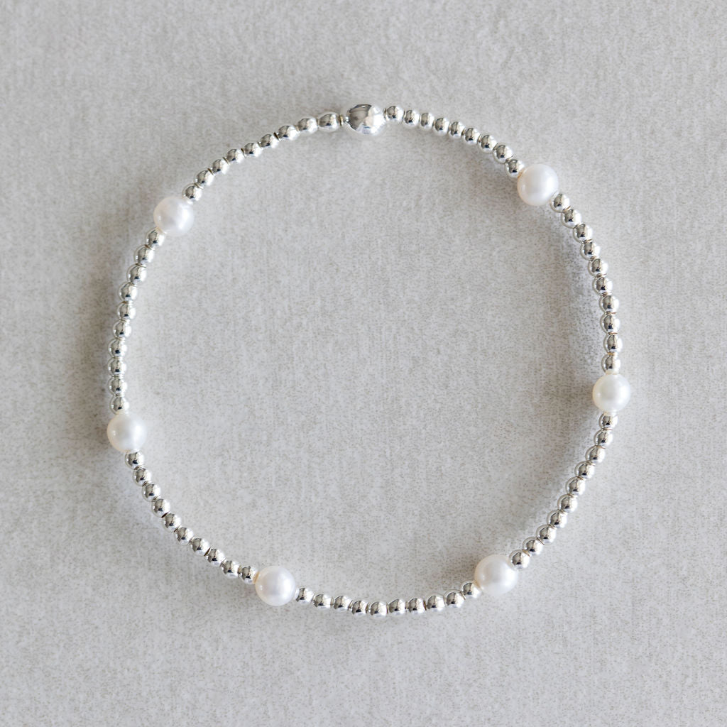2mm Dainty Pearl - Silver