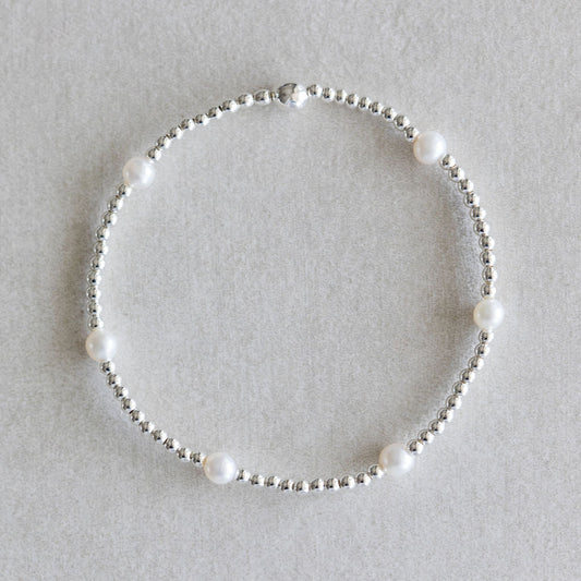 2mm Dainty Pearl - Silver
