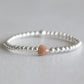 4mm Moonstone Heart - Silver