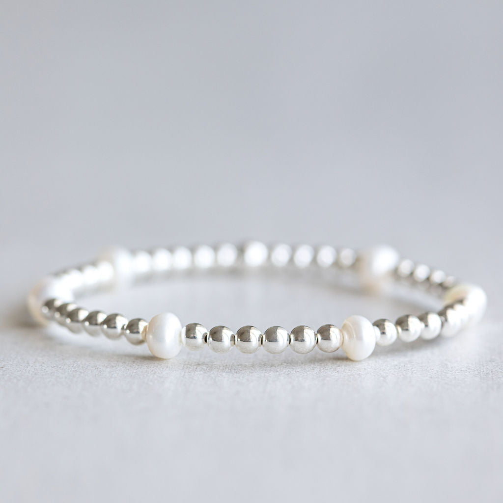 4mm Multi Pearls - Silver