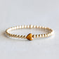 4mm Tiger's Eye Heart - Gold