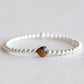 4mm Tiger's Eye Heart - Silver