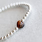 4mm Tiger's Eye Heart - Silver