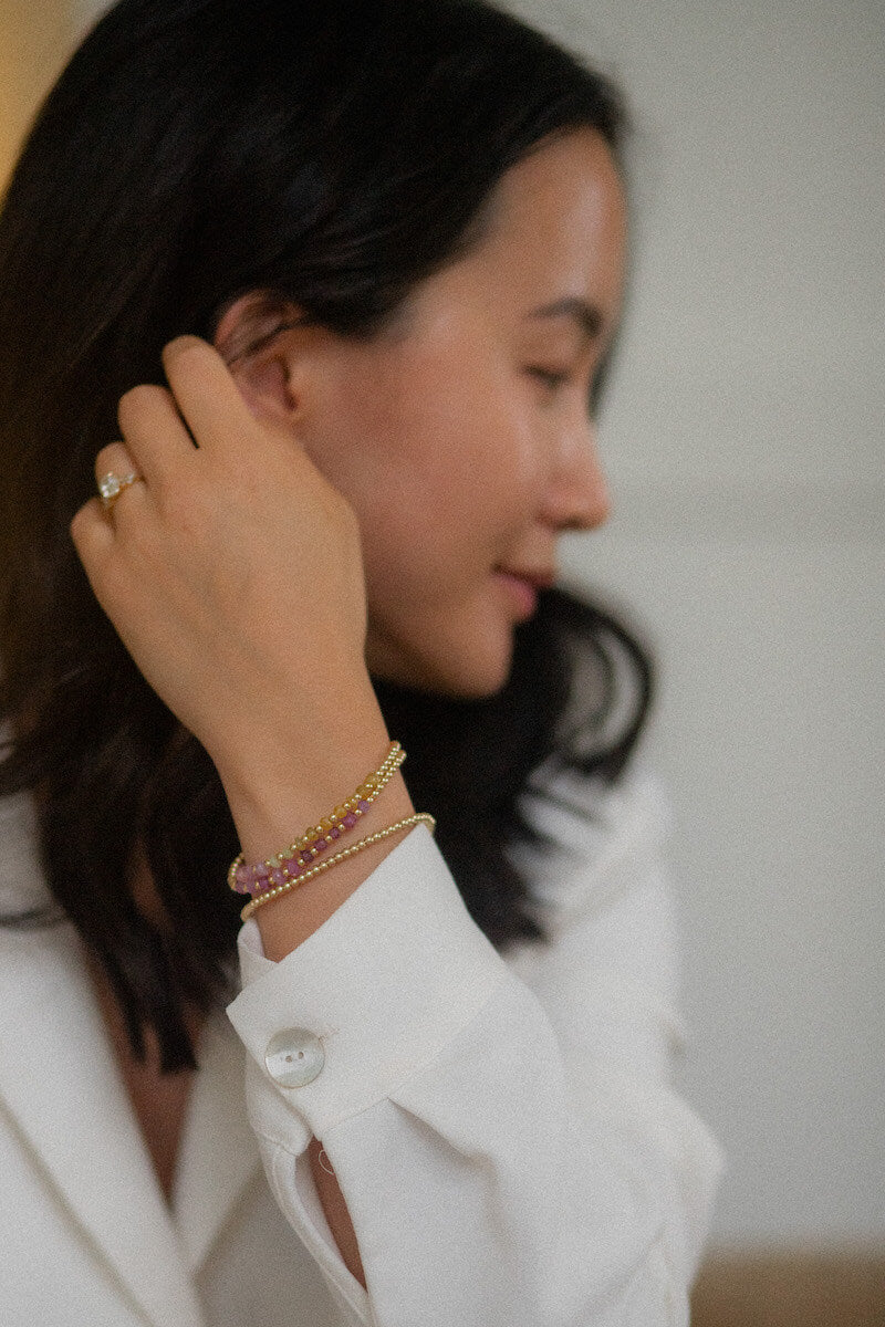 3mm Pink Sapphire - Gold