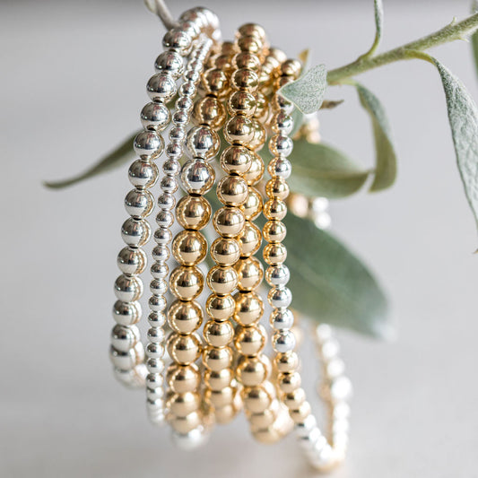 6mm Mixed Silver | Gold Accents