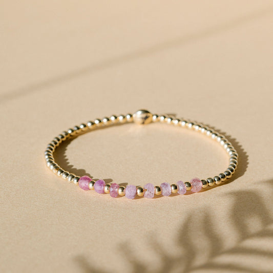 3mm Pink Sapphire - Gold