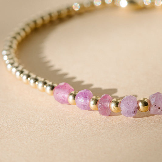 3mm Pink Sapphire - Gold