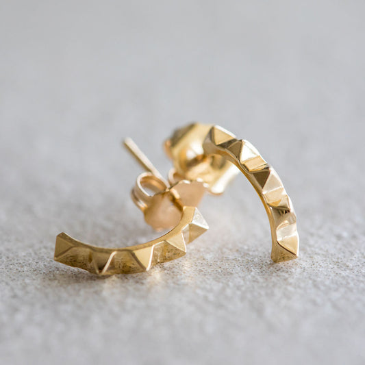 12mm 14K Spike Stud earrings